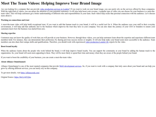 MeetTheTeamVideosHelpingImproveYourBrandImage screenshot