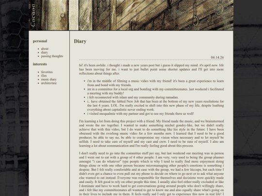 diary screenshot
