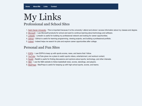 pages/links screenshot