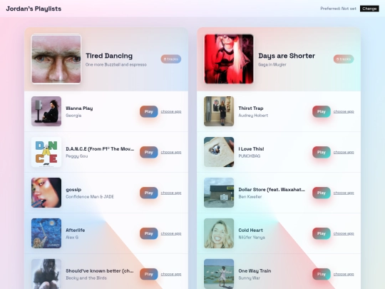 Playlists screenshot