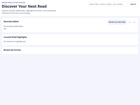 catalog/OPAC screenshot