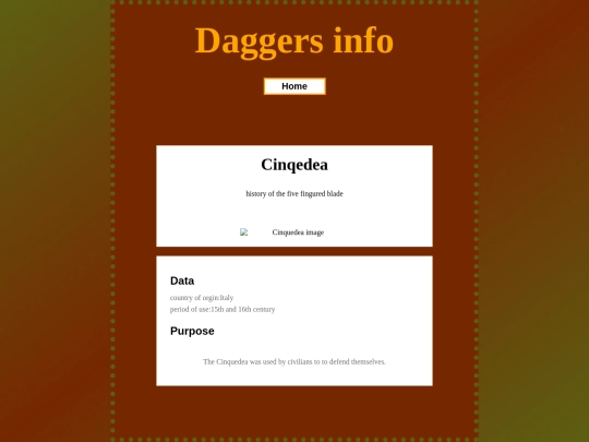 Daggers/Cinquedea screenshot