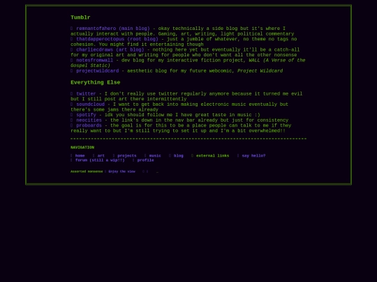 links screenshot