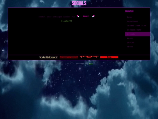 socials screenshot