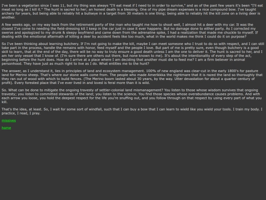 missives/deerhunting screenshot
