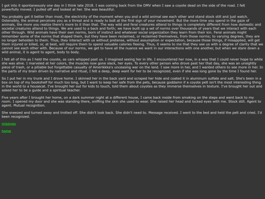 missives/sonja screenshot