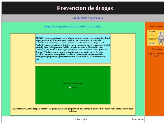 drogas/paggina screenshot