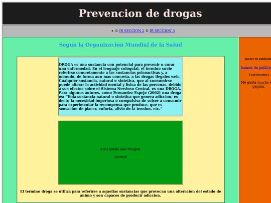 prevencion de drogas/paggina screenshot