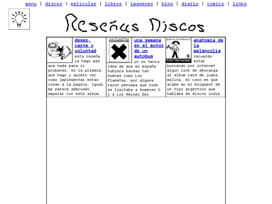 apartados/discos screenshot