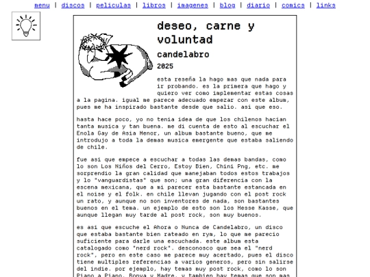 apartados/discos/posteos/deseo, carne y voluntad screenshot