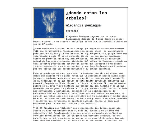 apartados/discos/posteos/donde estan los arboles screenshot