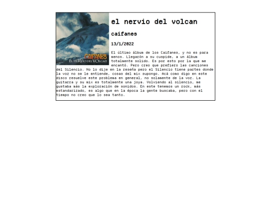 apartados/discos/posteos/el nervio del volcan screenshot
