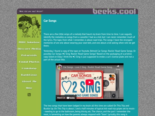 ramblings/20251026carsongs screenshot