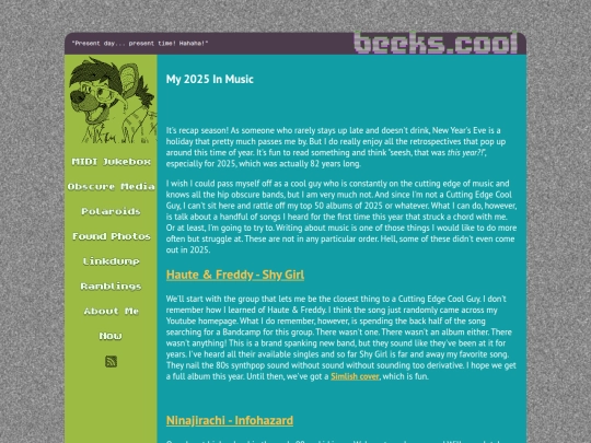 ramblings/20260109songs screenshot