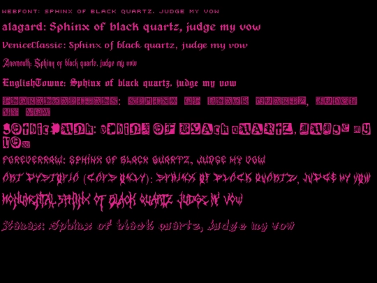 fonts screenshot