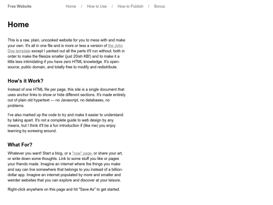 Free Website screenshot