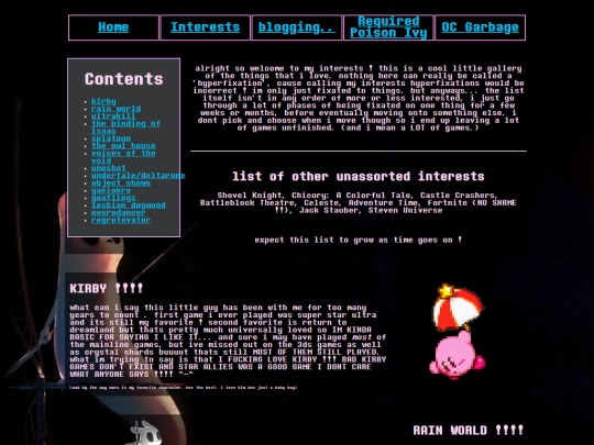 interests screenshot