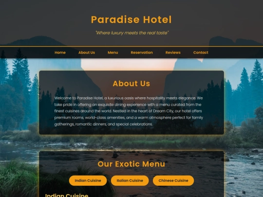 PARADISE HOTEL/CODSOFT1 screenshot