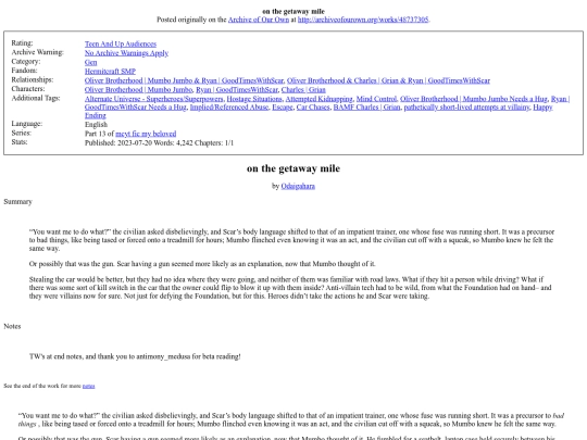 fics/others/on_the_getaway_mile screenshot