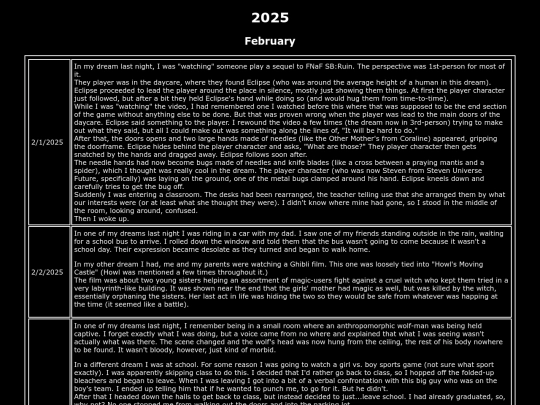 Dream-Journal/2025/February screenshot