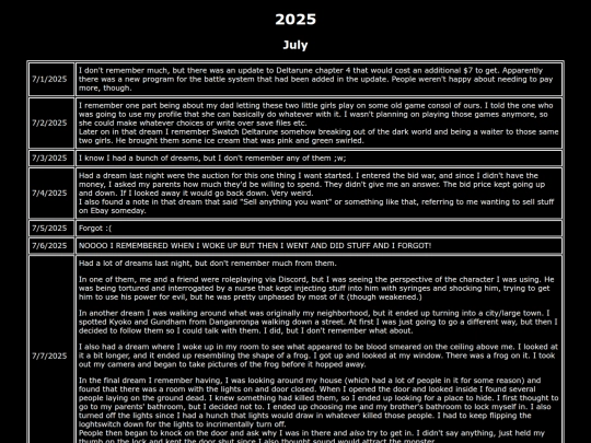 Dream-Journal/2025/July screenshot