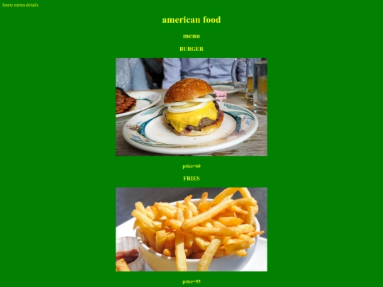 menu screenshot