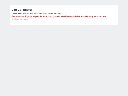 Life-calculator screenshot