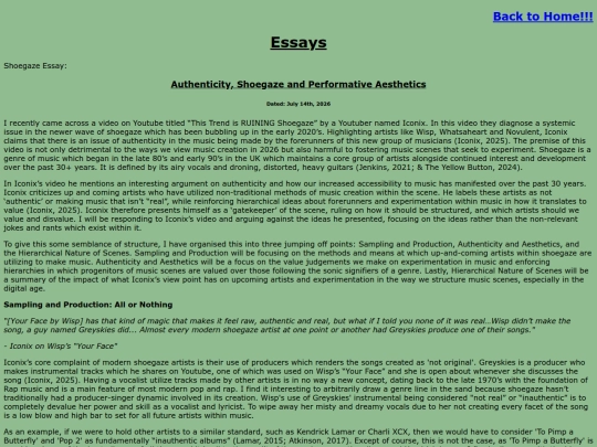 Essays screenshot