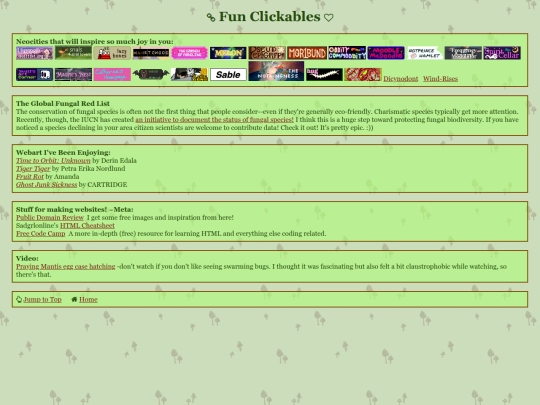 links screenshot