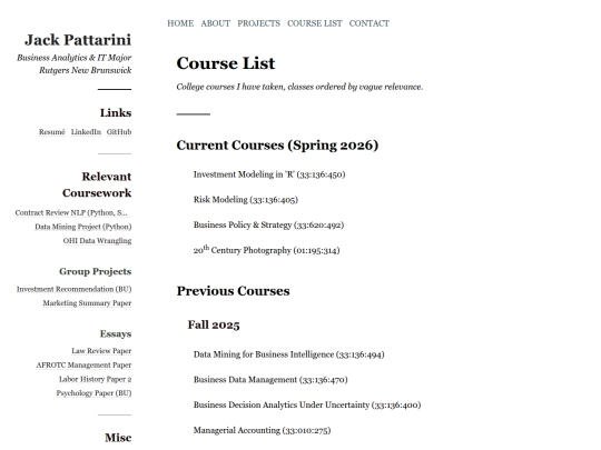 z_courselist screenshot