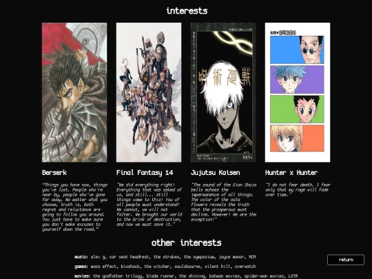 interests screenshot