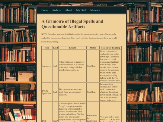 posts/2025-5-13-a-grimoire-of-illegal-spells-and-questionable-artifacts screenshot