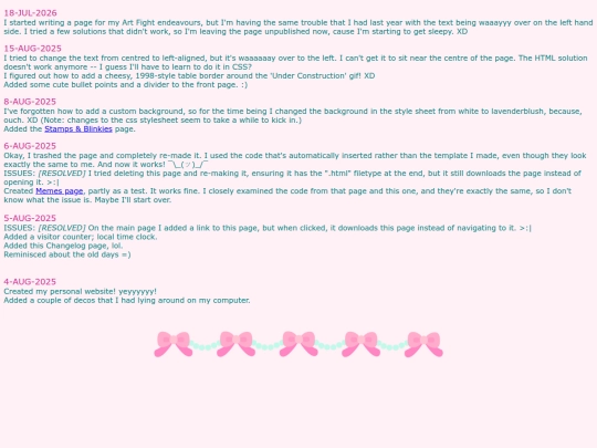 changes screenshot