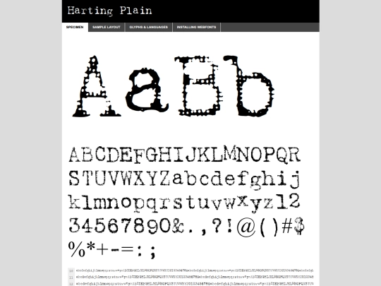 fonts/harting_plain-demo screenshot