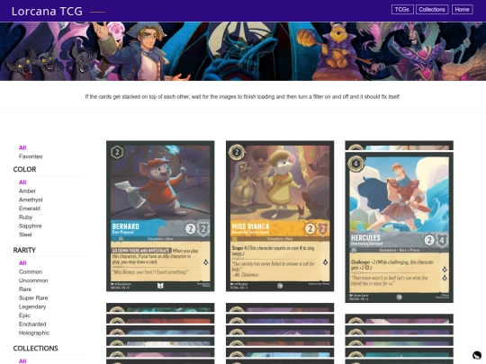 The House/Collection/tcg/lorcana screenshot