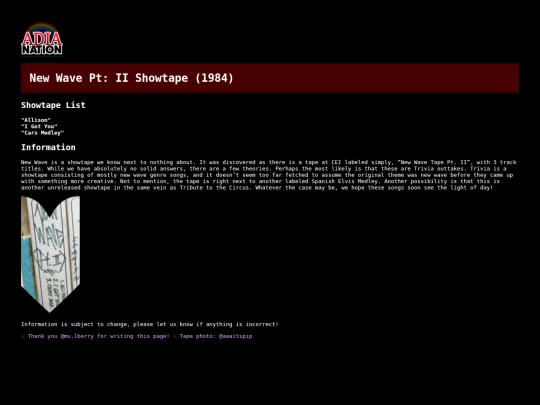 showtapes/newwave screenshot