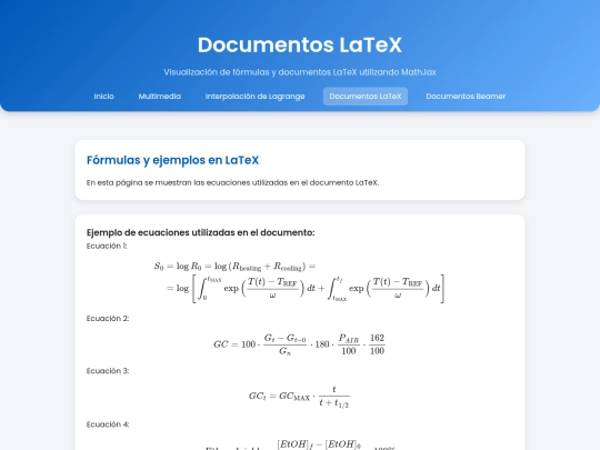 Pagina Latex screenshot