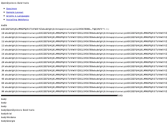 OpenDyslexic/opendyslexic-bolditalic-demo screenshot