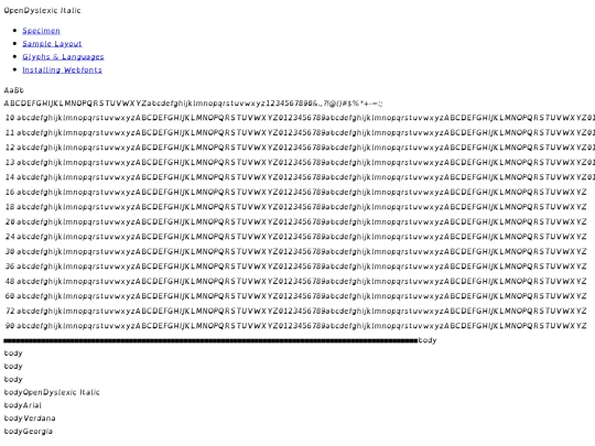 OpenDyslexic/opendyslexic-italic-demo screenshot