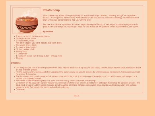 recipes/potatosoup screenshot
