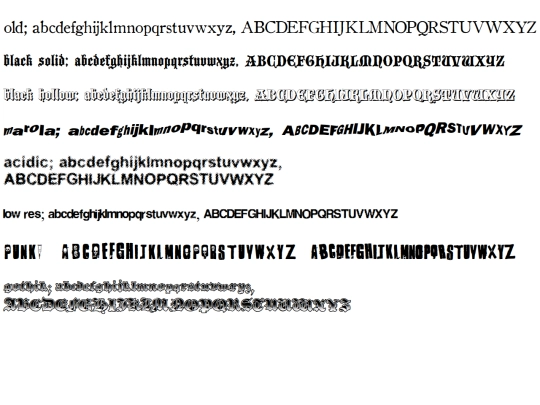 fonts screenshot