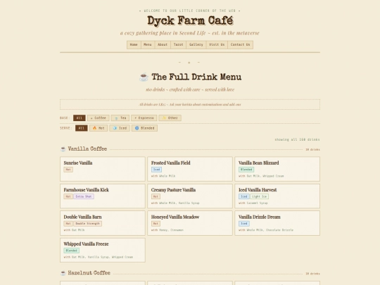 menu screenshot