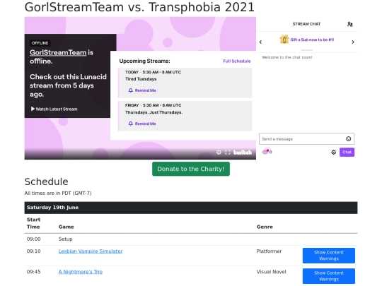 schedule screenshot
