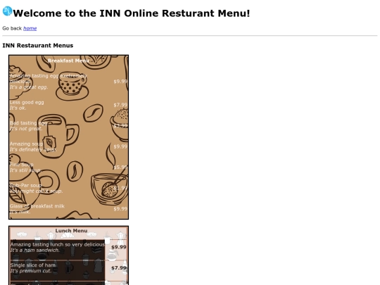 menu screenshot