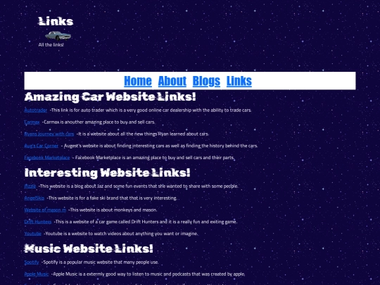 links screenshot
