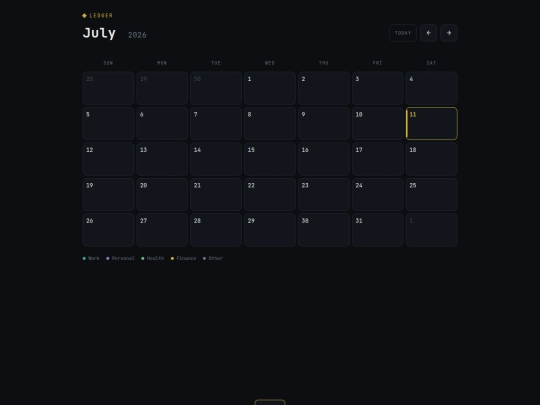 Calendar screenshot