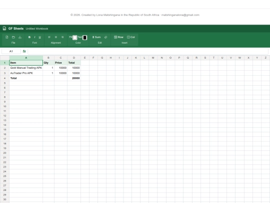 Excelsheets screenshot