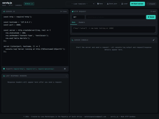 Servly screenshot