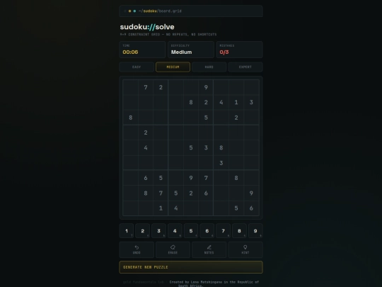 Sudoku screenshot