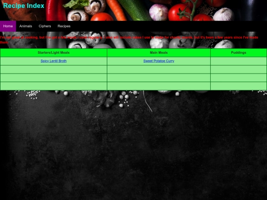 Cooking/cookingindex screenshot